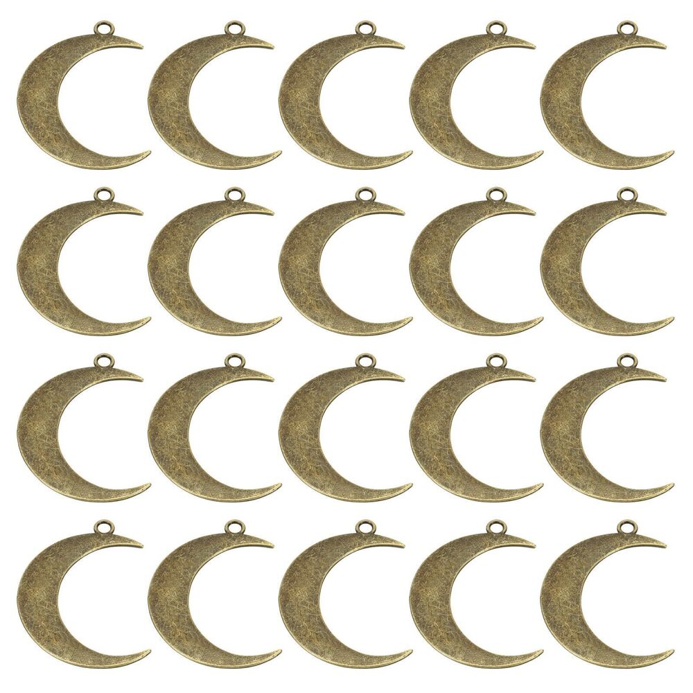 4216 40Pcs Moon Charm, Moon Pendants Bulk Mini Moon Charm Pendants Alloy